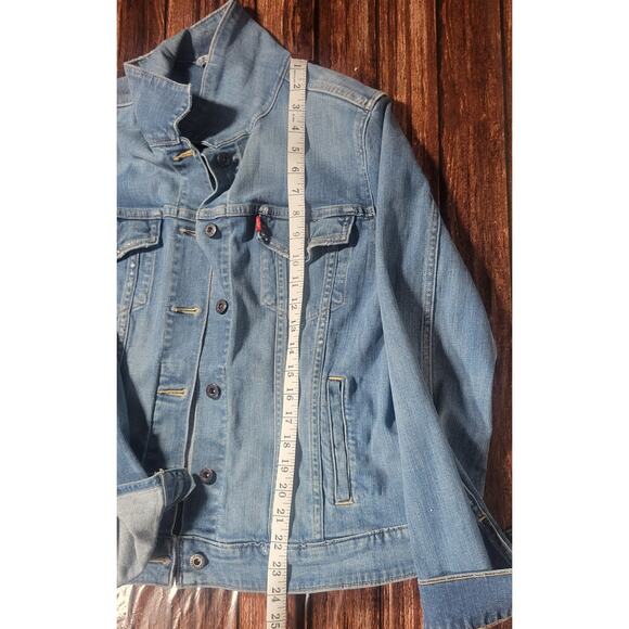 Levis Denim Trucker Jacket Personalized Bedazzled "Twisters"  Womens Size XL - Picture 7 of 8